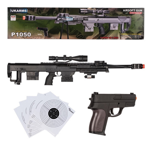 Rifle Airsoft P1050 Combo Laser, Pistola Resorte P211 Xt P
