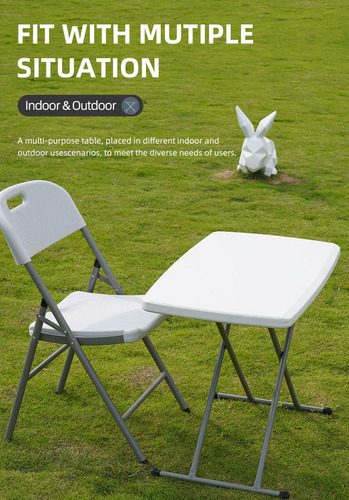 Mesa Plegable De Servicio 76.5x50cm 3 Alturas Para Eventos