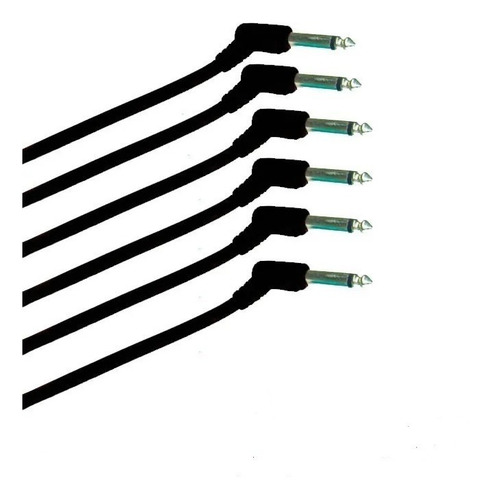 Imagen 2 de 2 de Pack De 6 Cables De Pacheo 90cm Plug 1/4 Angular Marca: Sky