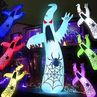 Fantasma Gigante De Halloween Inflable De 12 Pies Luces...