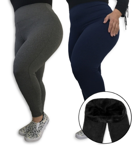 Kit 2 Calças Legging Plus Size Heide Ribeiro Felpada Térmica