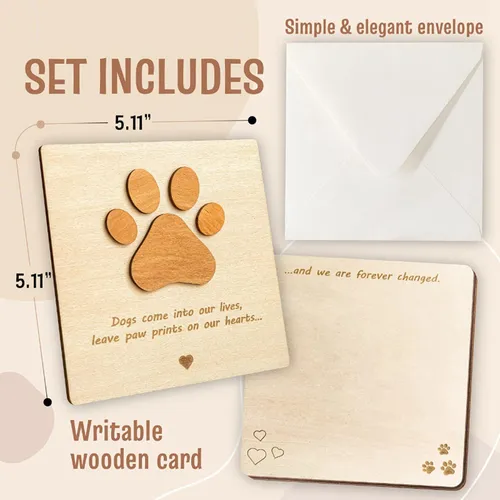 Wood Pet Sympathy Cards For Dog - Dog Sympathy Card For Pet