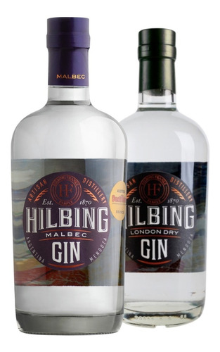 Gin Hilbing Malbec 750ml. + London Dry 750ml. - Combo X 2