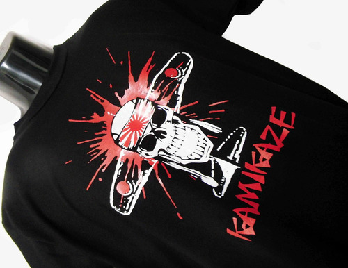 Camiseta De Calavera Kamikaze Excelente Skpalace