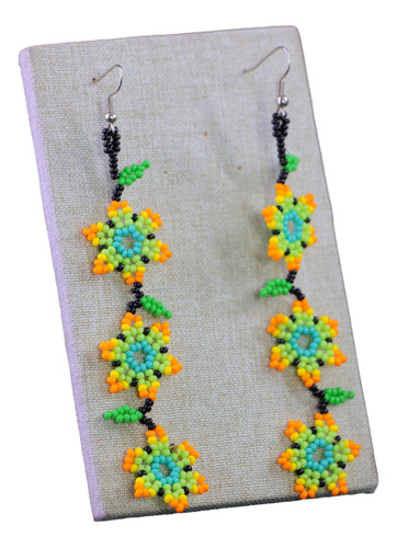 Aretes Largos Colgantes De Flores