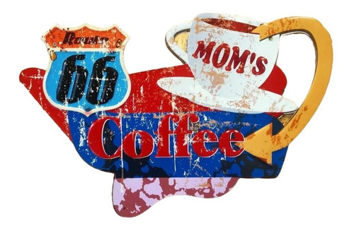 Aviso Placa Metal Coffee Mom´s