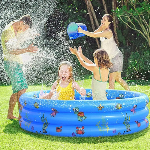 Alberca Inflable Para Niños 3 Niveles Mini Piscina Azul