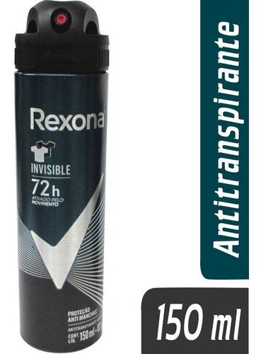 Desodorante Aerosol Masculino Invisible Rexona Men 150ml