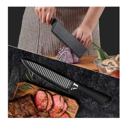 Imagen 4 de 5 de Set De 6 Cuchillos Juego Cuchillos Cocina