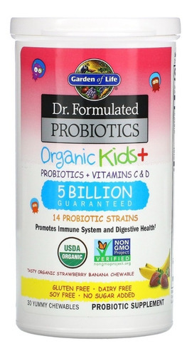 Garden Of Life Probióticos Kids Infantil 30 Comprimidos Sabor Banana