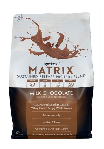 Suplemento em pó Syntrax  Matrix proteínas Matrix sabor  chocolate ao leite em saco de 2.27kg