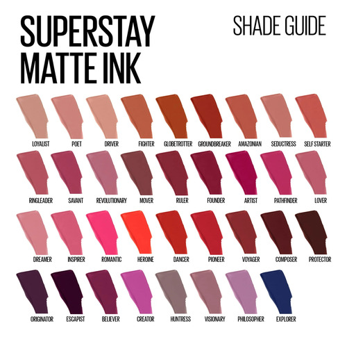 Maybelline Super Stay Matte Ink Labial Mate Larga Duración Poet
