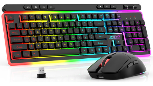 Combo De Teclado Y Mouse Inalambricos, Teclado Para Juegos, 