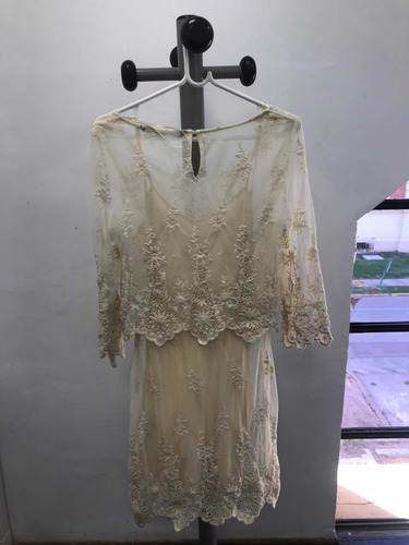 Vestido De Encaje Bordado Ideal Civil