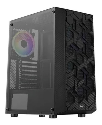 Chasis Caja Gamer Aerocool Hive Rgb Vidrio  + 3 Fans Argb