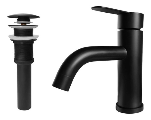 Mezcladora De Baño Arenci Cisne 18 Neg Bfsr Color Negra Y Acabado Mate