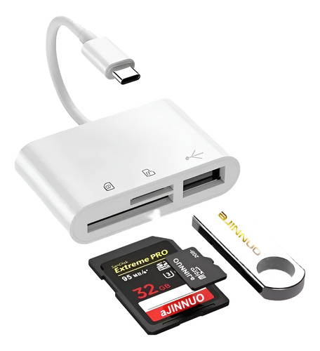 Hub Usb Tipo C 3 Em 1 Sd Tf Adaptador Leve Prático Alta Velo