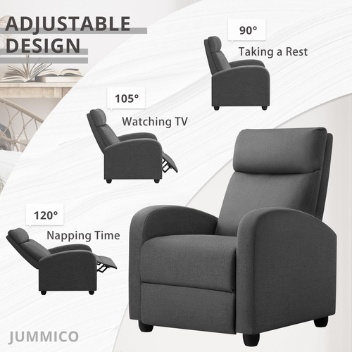 Silla Reclinable Ajustable Sofá Cine En Casa Gris Aurora