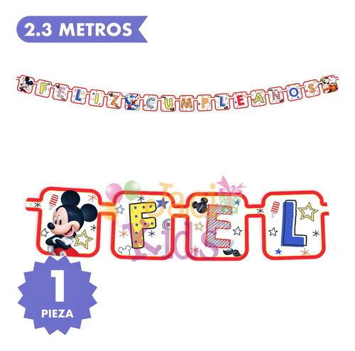 Letrero Feliz Cumpleaños Mickey Mouse Artículo Fiesta Mic0h1