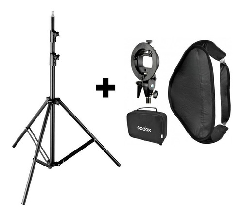 Imagen 1 de 5 de Kit Fotografia Godox Tripode+soft 80x80+rotula Stype Bowens