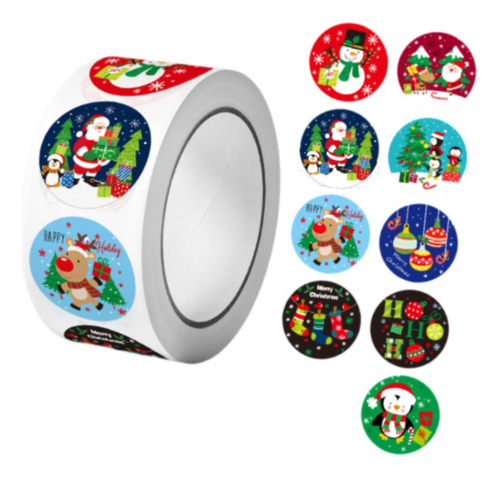 Rollo De Pegatinas Navideñas Para Sobres, Estilo B