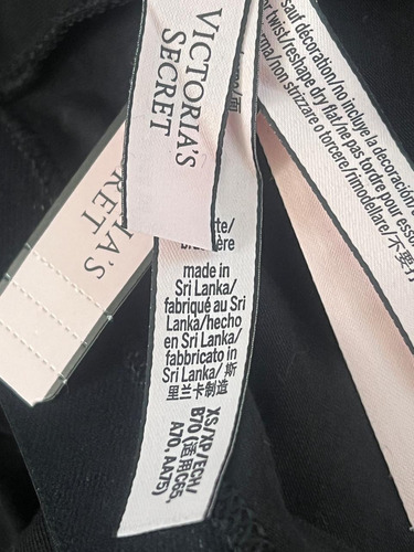 Conjunto Victorias Secret De Algodón Xs/s Negro Xs/s
