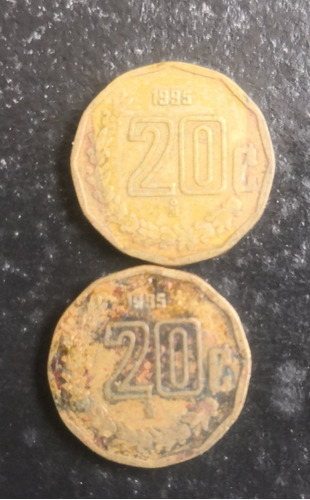 2 Monedas 20 Centavos 1995