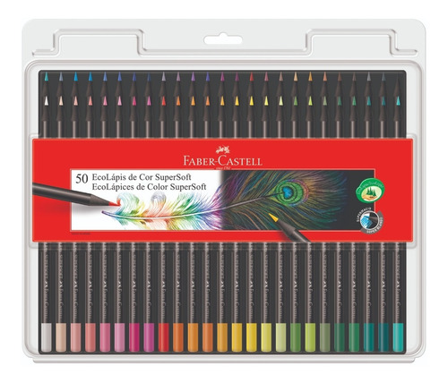 Lápis De Cor Faber Castell Supersoft 50 Cores