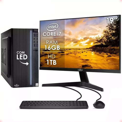 Computador Completo Intel I7 16gb Hd 1tb Mon 19 Strong Tech