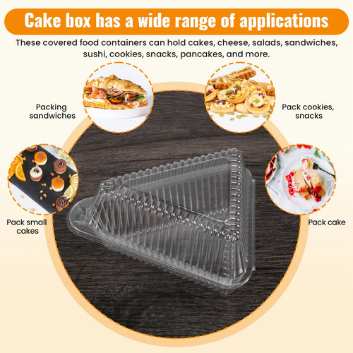 100 Unidades De Caixas De Cheesecake Triangulares Slice Cake