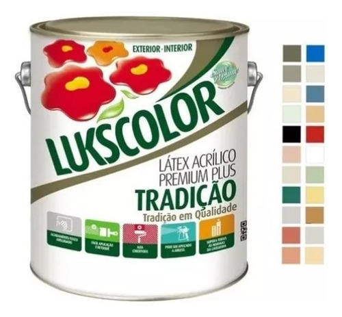 Tinta Acrílica Látex Tradição Lukscolor 3,6l - Cores Cor Pessego