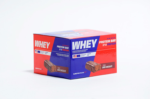 Whey Protein Bar 12 Unidades Mervick-lab 46gr Barra Proteica Sabor Dark Chocolate