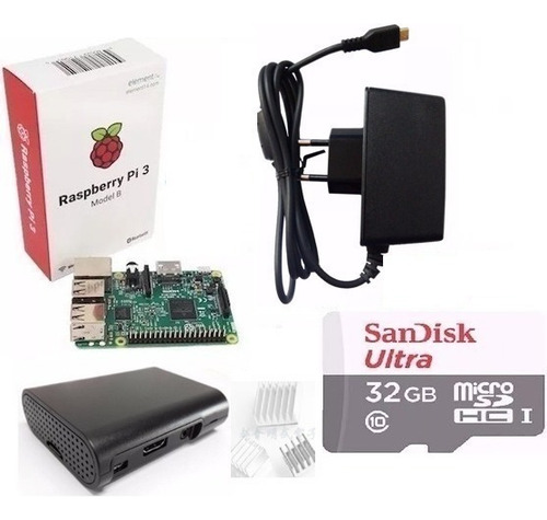 Kit Raspberry Pi 3 Model B + Fonte + Case + Micro Sd 32gb