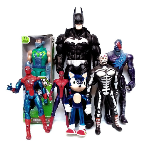 Max Steel Vintage Lote Spiderman Batman Figuras Lucha Libre 