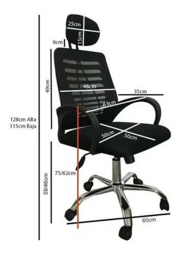 Imagen 2 de 7 de Silla De Escritorio Respaldo Alto Mundo Gym