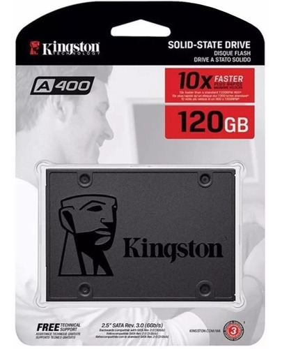 Imagem 1 de 4 de Ssd 120gb Kingston A400 500mb/s Sata 3 Sa400s37-120g Note Pc
