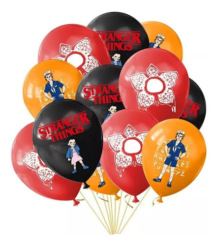 12 Globos Stranger Things Diseños Surtidos - Globifiesta