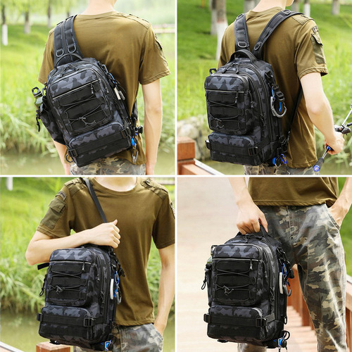 Mochila Pesca Almacenamiento Impermeable Cuerpo Cruzado