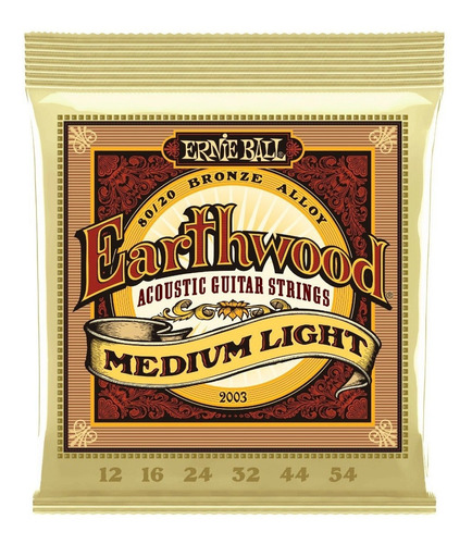 Corda Ernie Ball 012 Earthwood 80/20 Bronze Para Violão Aço