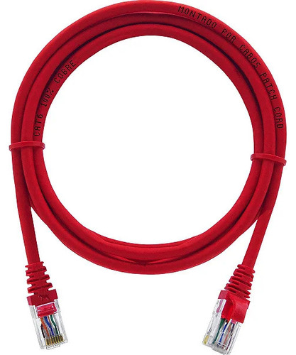 Cabo Patch Cord Vermelho Cat6e 1.5 Metros Alta Velocidade 