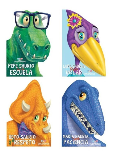 Set De 4 Libros De Dinosaurios Con Enseñanza Dreams Art