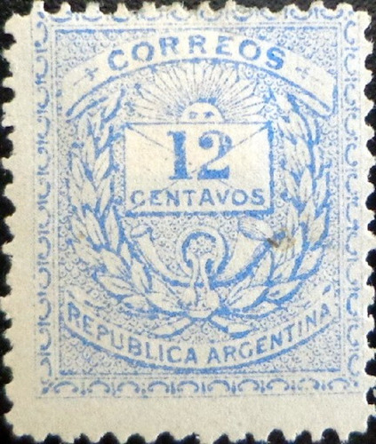 Argentina, Sello Gj 63 Dibujo Carta 12c Ensayo L9602