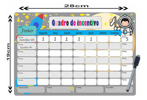 Quadro Magnetico Rotina Diária Infantil Incentivo Atividades