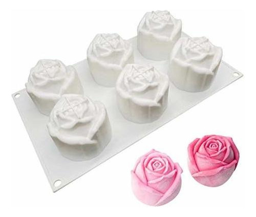 Moldes De Silicona Forma De Flores Rosas  6 Cavidades  ...