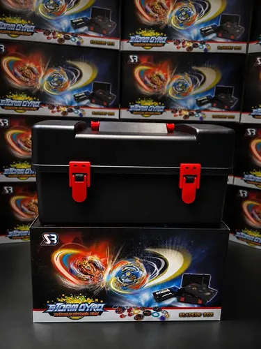 Kit Maleta Com 8 Beyblade Burst 3 Lançadores Dupla 1 Grip Preto