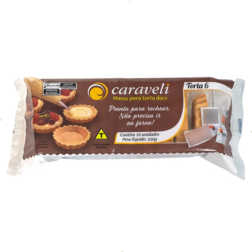 Massa Base Torta Doce Redondo 6cm Caraveli em Embalagem 10 Unidades