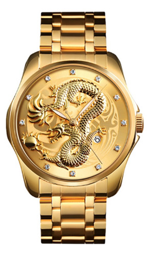 Reloj Para Hombre Dragon Dorado Skmei