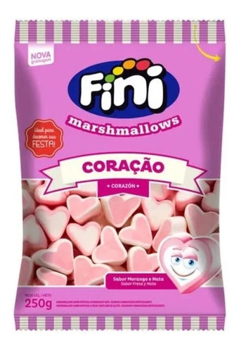 Marshmallow Coração Morango 250g