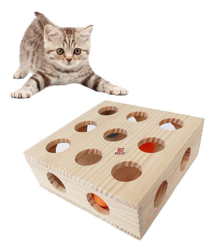 Litewoo Caja Interactiva Para Gatos Con Juguetes De Bola, Ca