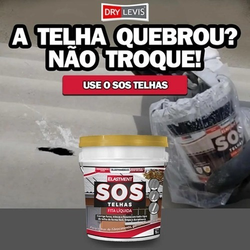 Imagem 3 de 5 de Sos Telhas Elastment Furo Trinca Fissura Cinza 18 Lt